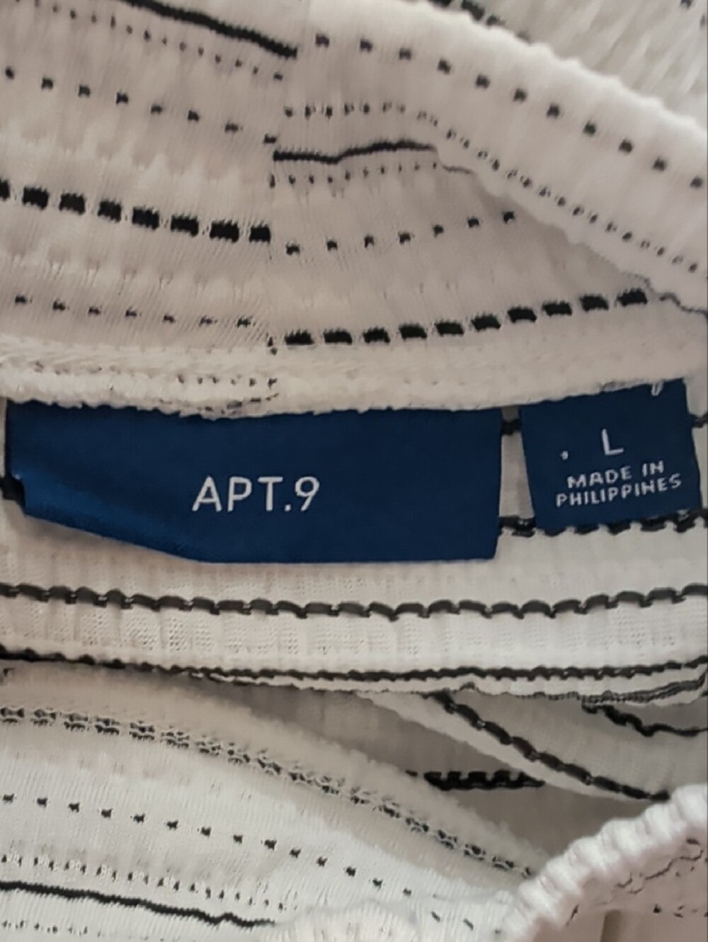 Apt. 9 White Knit Top with Black Stripes - Picture 5 of 6
